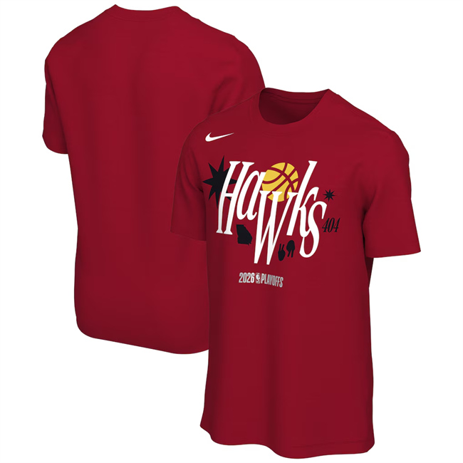 Men's Red Atlanta Hawks 2026 Playoffs Mantra T-Shirt